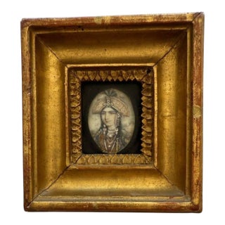 Mughal Lady Portrait Miniature - Delhi School, 19th Century For Sale