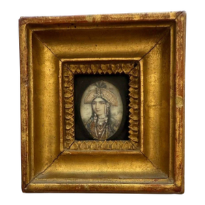 Mughal Lady Portrait Miniature - Delhi School, 19th Century