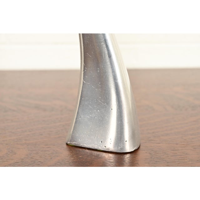 Matthew Hilton Postmodern Aluminum Swan Candlesticks, Pair For Sale - Image 10 of 15