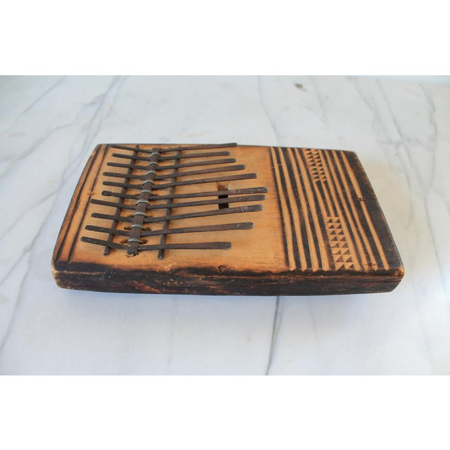 African Vintage Folk Art Wooden Mbira Kalimba African Instrument For Sale - Image 3 of 7