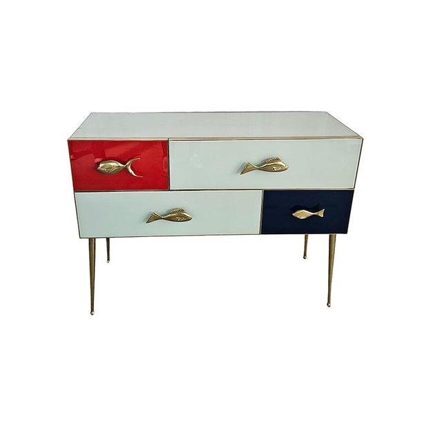 Console Table with Fish-Shaped Handles, 1980s For Sale - Image 6 of 9
