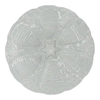 French Porcelain Vintage Oyster Plate For Sale
