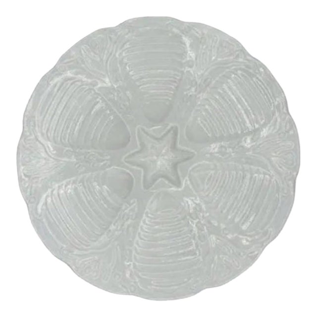 French Porcelain Vintage Oyster Plate For Sale