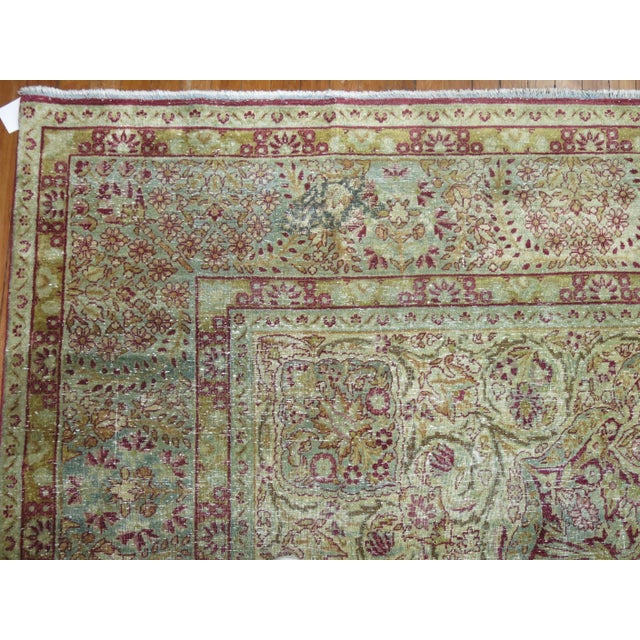 Early 20th Century Traditional Worn Persian Kerman Room Size Rug - 8'4" x 12' For Sale - Image 11 of 11