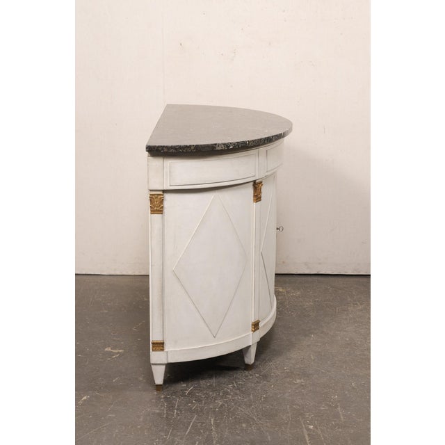French Neoclassical Marble Top Demi-Chest For Sale - Image 4 of 12