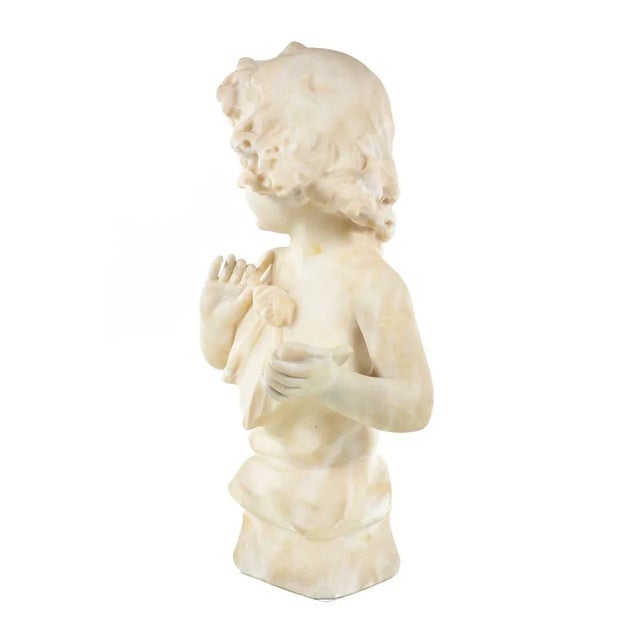 19th Century Antique Alabaster Sculpture of a Young Painter For Sale In Los Angeles - Image 6 of 9