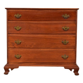 Stickley Georgian Solid Cherry Wood Four-Drawer Chest of Drawers, Circa 1950s For Sale