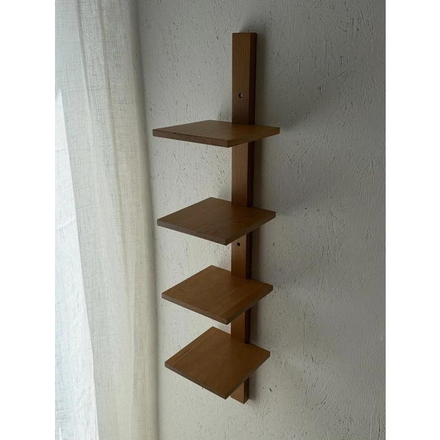 Mid Century Solid Oak Asymmetrical Wall Rack For Sale - Image 10 of 10