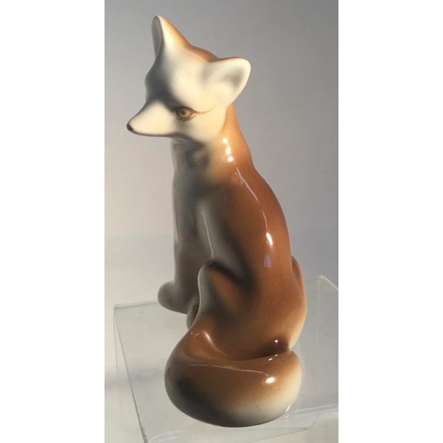 Vintage Russian Porcelain Figurine of a Fox For Sale - Image 4 of 12