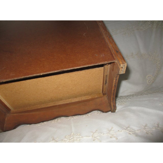 Brown Vintage Federal Miniature Walnut Bow Front Chest of Drawers / Jewelry Chest For Sale - Image 8 of 8