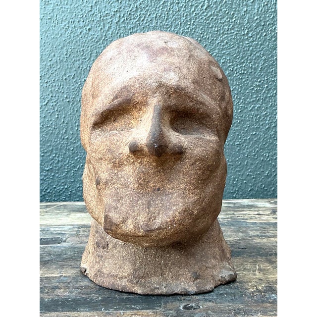 Vintage Original Studio Pottery Head Sculpture For Sale - Image 11 of 12