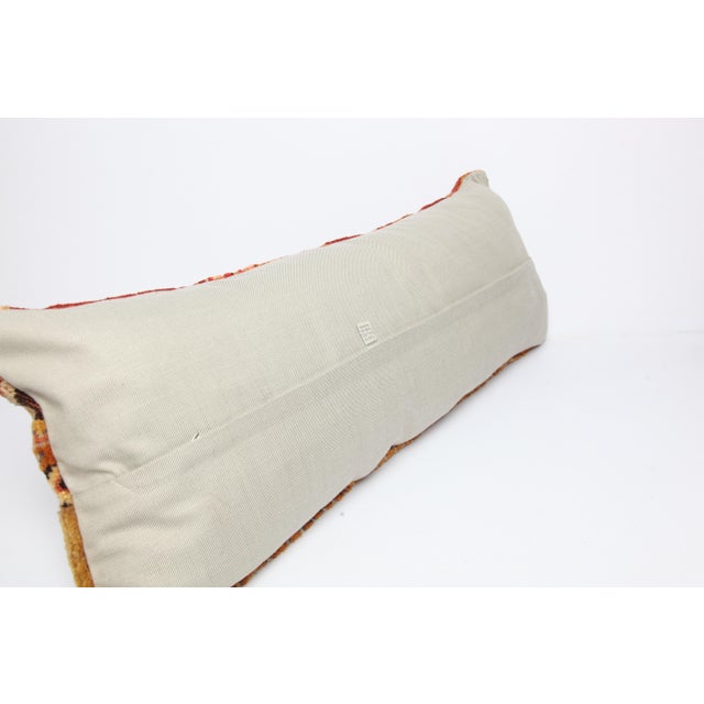 Authentic Handwoven Rug Pillow Cover – Home Décor in Red & Warm Color Tones -14'' X 37'' For Sale - Image 10 of 10