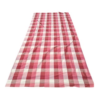Pink and Red Buffalo Check Silk Fabric Sample Only For Sale