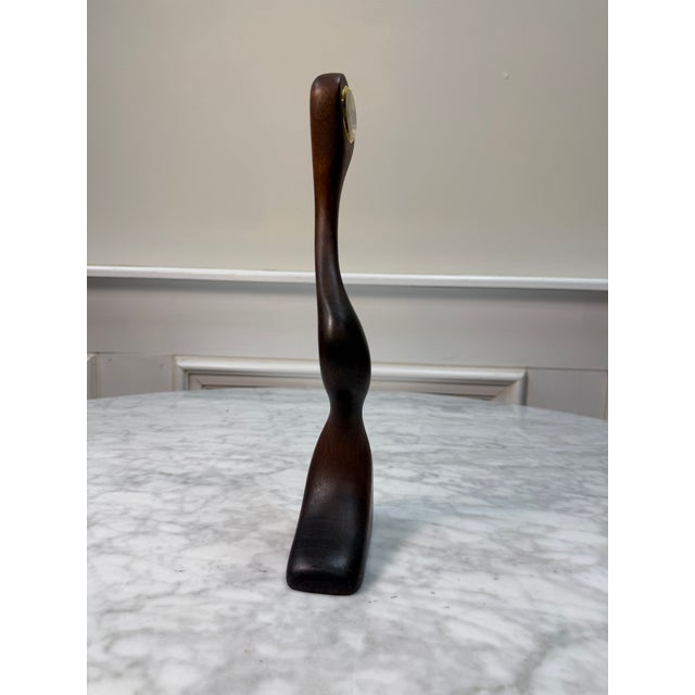 Late 20th Century 20th C. Mid-Century Modern Hand-Carved Wood "Loch" Sculptural Table Clock by Rick Sherman For Sale - Image 5 of 6