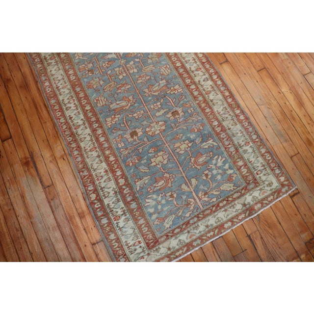 Textile Blue Malayer Runner rug no.j1606 For Sale - Image 7 of 10
