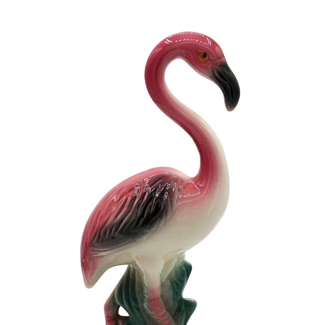 Ceramic Mid-Century Tropical Ceramic "The Walker" Pink Flamingo Figurine For Sale - Image 7 of 10