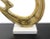 Mid 20th Century Vintage Mid-Century Modern Abstract Brass Sculpture and White Marble Flying Fire For Sale - Image 5 of 10