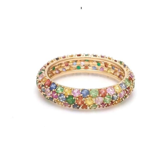 Red Natural 3.09 cts Rainbow sapphire ring in 18k gold For Sale - Image 8 of 18