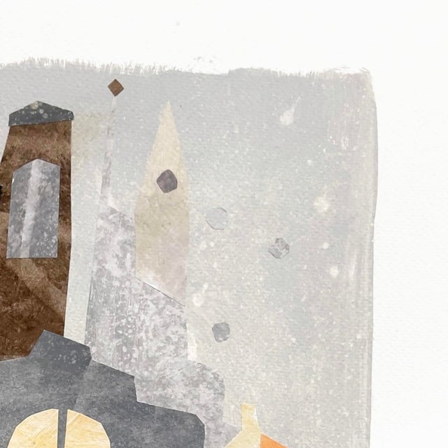 My Home Town - Original Gray-Tone Architectural Mixed Media Collage on Paper by Maria C. Bernhardsson For Sale - Image 4 of 6