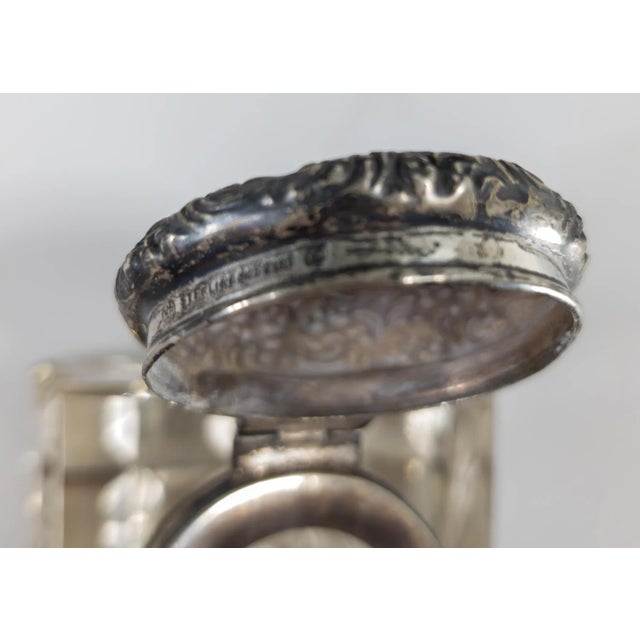 Early 20th Century Sterling Silver and Crystal Glass Inkwell by Unger Brothers For Sale - Image 10 of 12