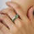 Emerald Hallmarked 925 Silver Natural 1.26 Ct Emerald & Diamond Wave Ring Size 7 For Sale - Image 8 of 13