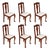 Italian Baroque Chippendale Style Walnut Chairs, 1920s, Set of 6 For Sale
