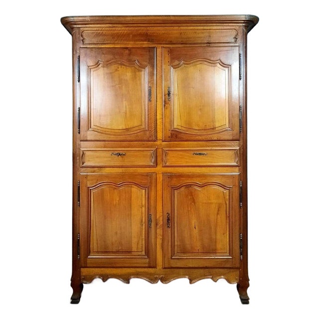 Louis XV Four-Door Walnut Cabinet For Sale