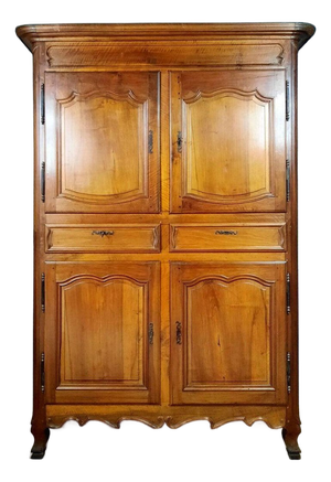 Louis XV Four-Door Walnut Cabinet