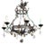 Six Light French Wrought Iron & Rock Crystal Chandelier C. 1930s For Sale