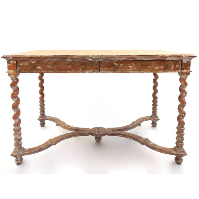 English Traditional Writing Desk With Spindle Legs Chairish