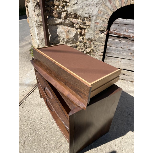 Vintage Veneer Chest of Drawers in Elm Wood, 1970s For Sale - Image 12 of 18