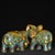 Vintage Pair of Chinese Cloisonne Enamel Elephants - Gilt Bronze Figures For Sale - Image 9 of 9