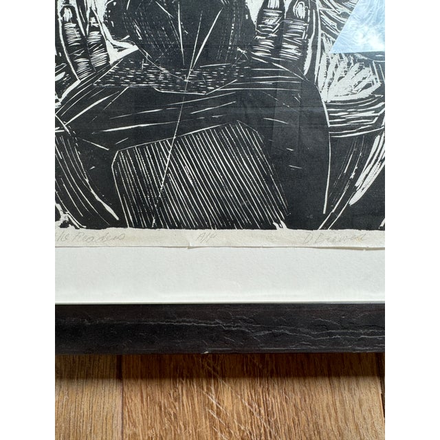 Vintage Abstract Figures Original Woodcut Print For Sale - Image 11 of 12