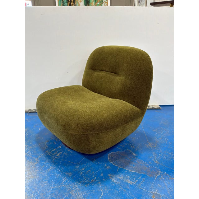 Modern Cloud Swivel Chair Sage Green For Sale - Image 4 of 7