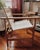 Sling lounge chair in the style of Hyllinge Mobler, 1970s. Constructed of pieces of beech wood slotted together with...