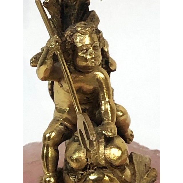 Gold French Belle Époque, Gilt Silver & Rose Quartz Sculptural Paperweight, ca. 1880 For Sale - Image 8 of 9
