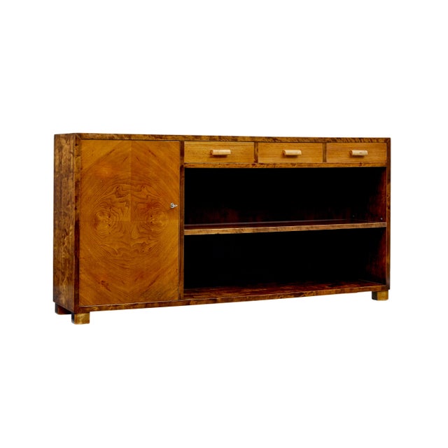 Mid-Century Swedish Birch and Elm Low Open Bookcase, 1950 For Sale - Image 9 of 9