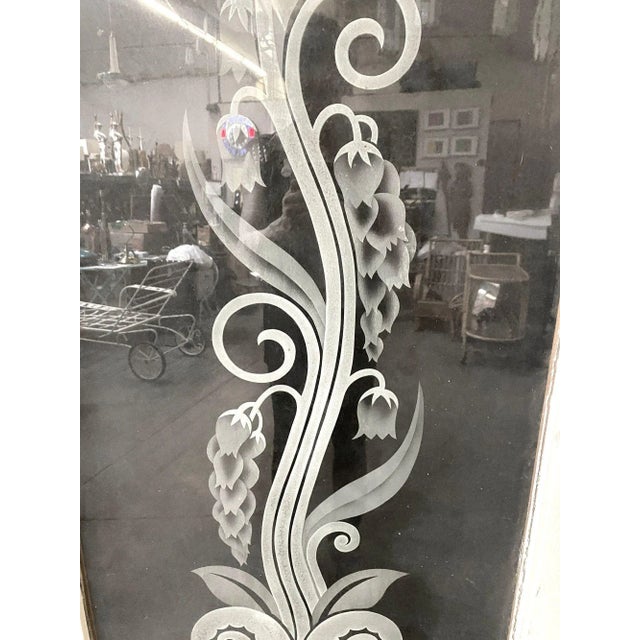 Hand Etched Organic Patterned Art Deco Door, Circa 1920 For Sale - Image 4 of 7
