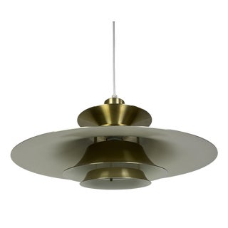 Brushed Metal Pendant Lamp by Frandesen Light, 1970s For Sale