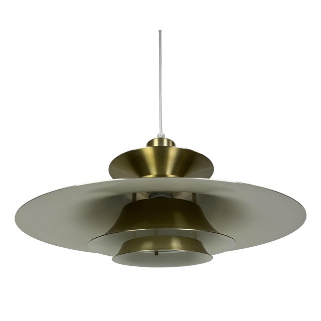 Brushed Metal Pendant Lamp by Frandesen Light, 1970s For Sale