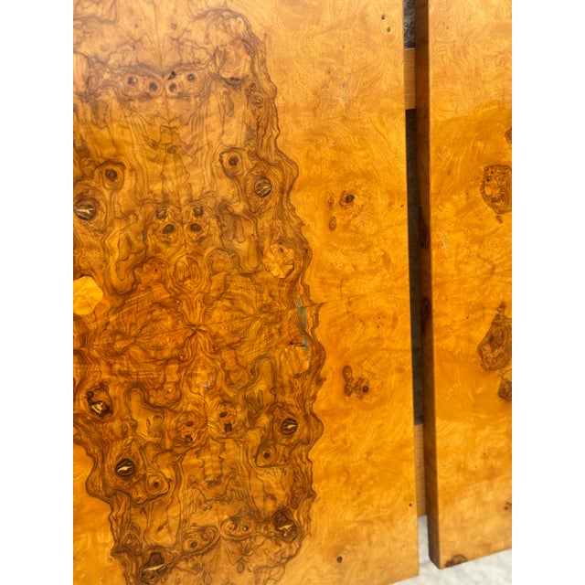 Lane Furniture Mid 20th Century Burlwood Queen Headboard Attributed to Lane For Sale - Image 4 of 9