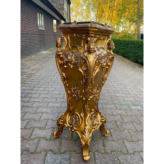 1980 Italian Baroque Gold Pedestals - Pair For Sale - Image 15 of 17