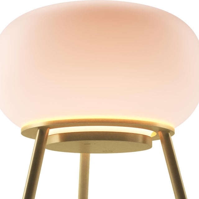 Metal TRIPOD Rechargeable Cordless LED Table Lamp, 3-Levels Brightness Touch Sensor Control, Brushed Brass For Sale - Image 7 of 14