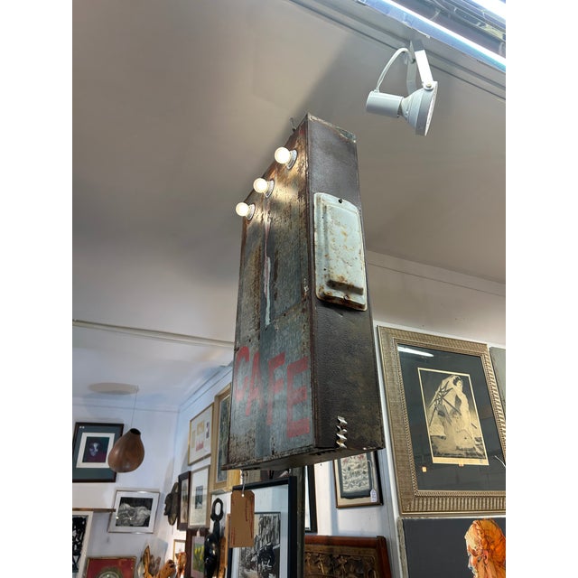 Metal Industrial Vintage Fragment From Retro Cafe Neon Sign For Sale - Image 7 of 13