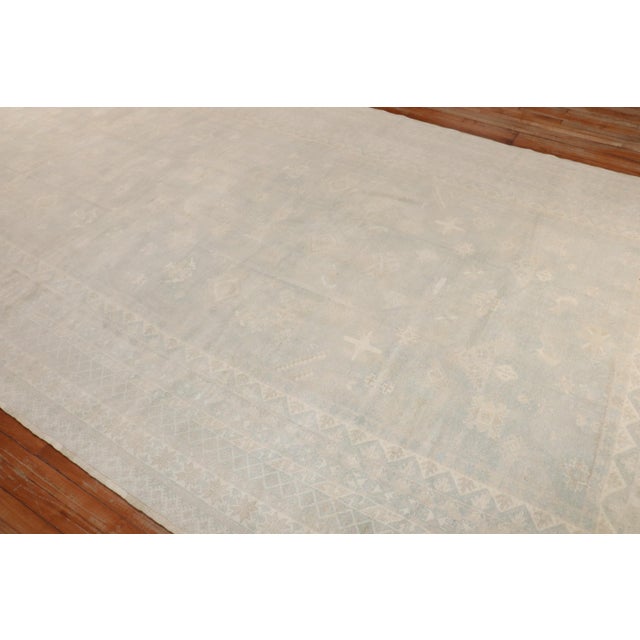 Vintage Zabihi Collection Large Pale Green Moroccan Rug - 8'3" x 16' For Sale - Image 11 of 11