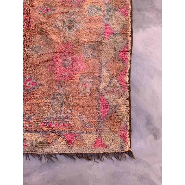 Mid-Century Pink Moroccan Rug 6x13 Ft For Sale - Image 4 of 10