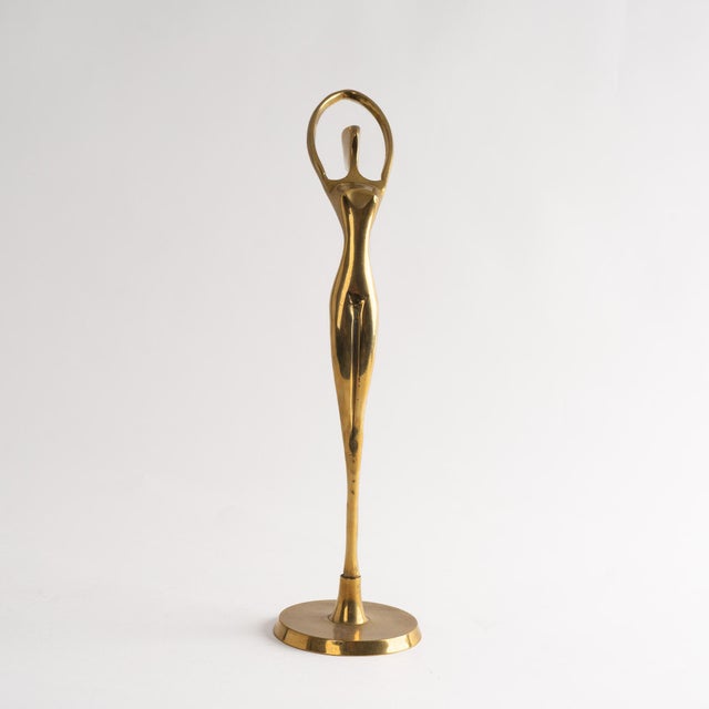 Metal Vintage Brass Ballerina Figure For Sale - Image 7 of 7