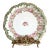 Antique A. Lanternier Limoges 12” Hand-Painted Pink Rose Plate With Green & Gold Scalloped Rim – France, Circa 1890s For Sale