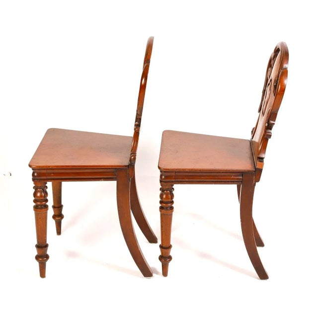 Pair of William IV Carved Mahogany Hall Chairs For Sale - Image 4 of 11