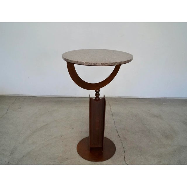 2000 - 2009 Industrial Art Deco Pedestal Table For Sale - Image 5 of 13